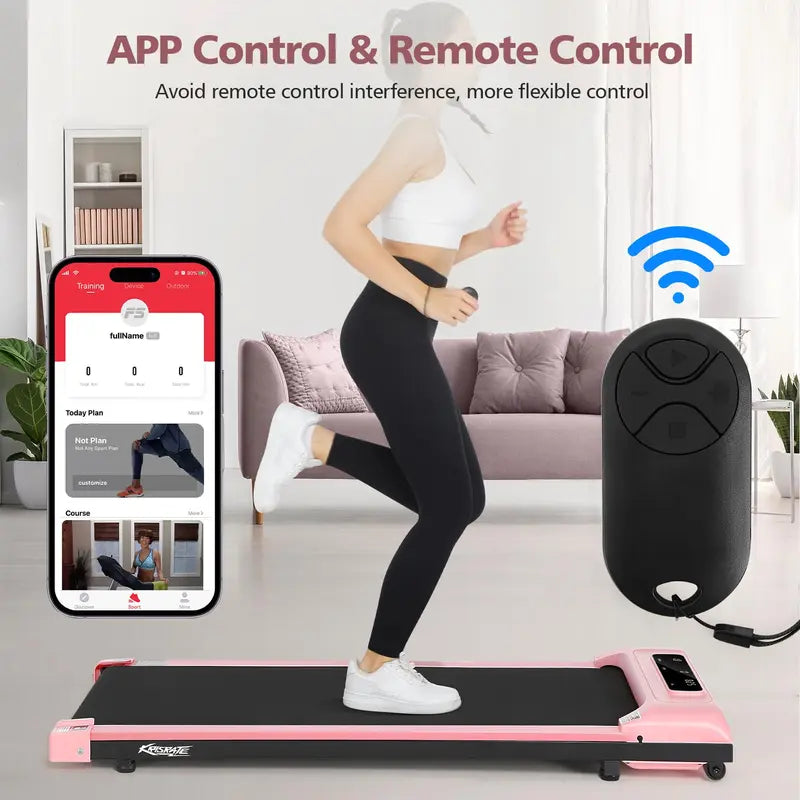 No Installation Needed! Quiet Under Desk Walking Pad Treadmill, Remote Control & LED Display for Home & Office