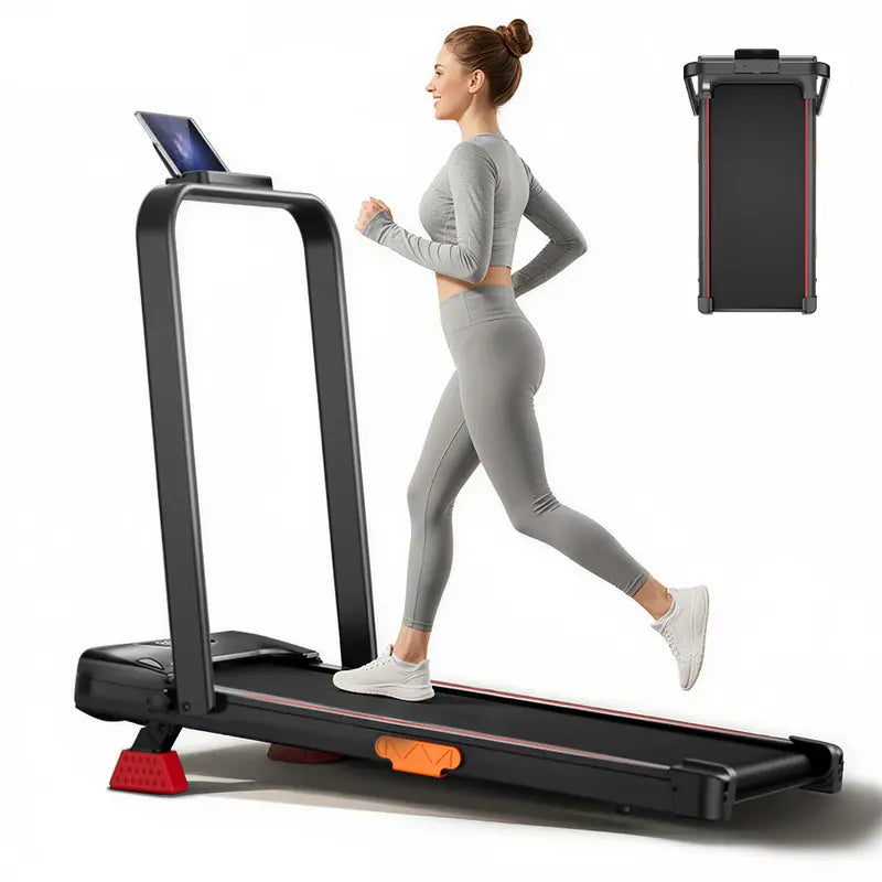 Burn More Calories! 16% Incline 4-in-1 Foldable Walking Pad, 2.5HP Quiet Under Desk Treadmill with Diamond Non-slip Belt Home Office Fitness