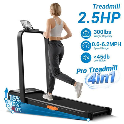 Shake Off Fatigue! Adjustable Incline Under Desk Walking Pad, Diamond Pattern Running Belt Quiet Fitness Treadmill for Home Office