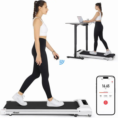 No Installation Needed! Quiet Under Desk Walking Pad Treadmill, Remote Control & LED Display for Home & Office