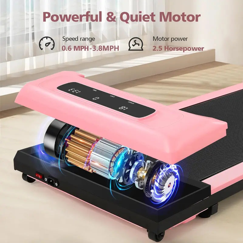 No Installation Needed! Quiet Under Desk Walking Pad Treadmill, Remote Control & LED Display for Home & Office