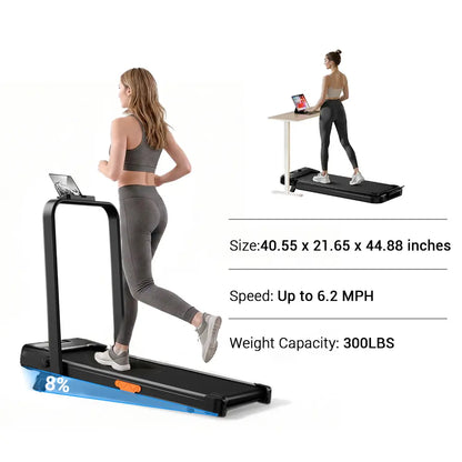 Shake Off Fatigue! Adjustable Incline Under Desk Walking Pad, Diamond Pattern Running Belt Quiet Fitness Treadmill for Home Office
