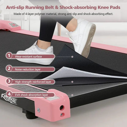 No Installation Needed! Quiet Under Desk Walking Pad Treadmill, Remote Control & LED Display for Home & Office