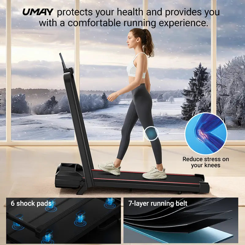 Shake Off Fatigue! Adjustable Incline Under Desk Walking Pad, Diamond Pattern Running Belt Quiet Fitness Treadmill for Home Office