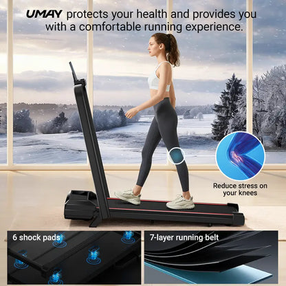 Shake Off Fatigue! Adjustable Incline Under Desk Walking Pad, Diamond Pattern Running Belt Quiet Fitness Treadmill for Home Office